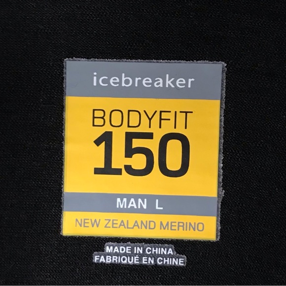 Icebreaker Merino Wool Bodyfit 150 Base Layer 1/4 Zip Black Trim Fit Men's Large - Picture 6 of 13